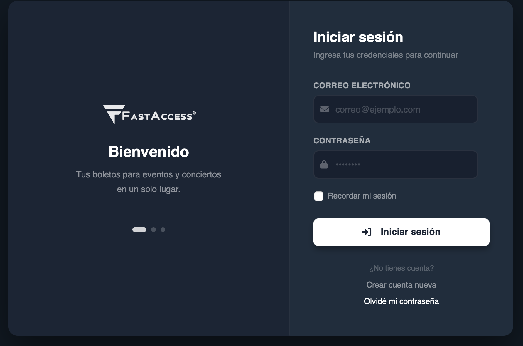 Inicio de sesión Fast Access