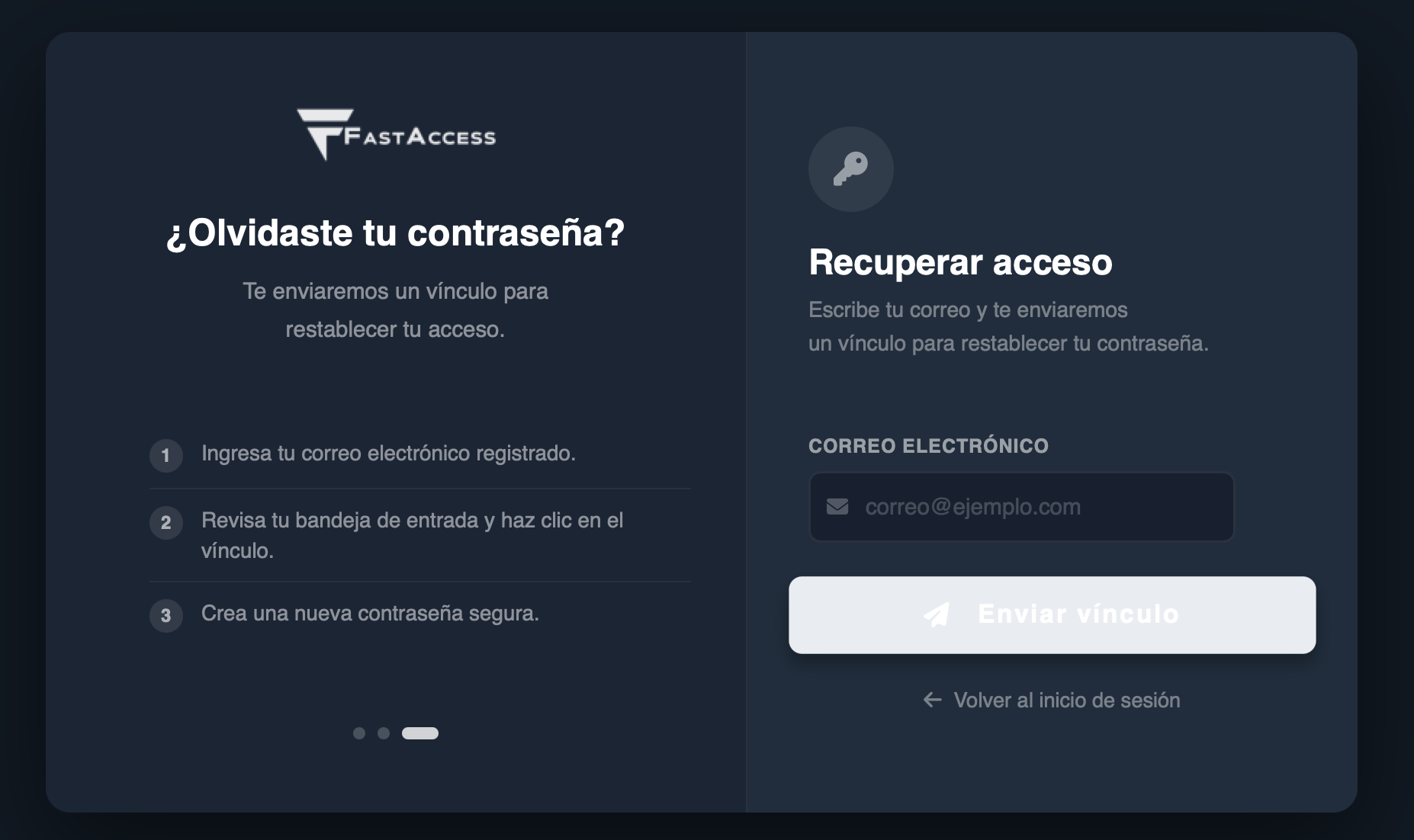 Olvidaste tu contraseña Fast Access
